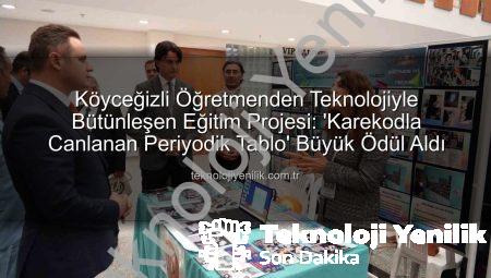 Köyceğizli Öğretmenden Teknolojiyle Bütünleşen Eğitim Projesi: ‘Karekodla Canlanan Periyodik Tablo’ Büyük Ödül Aldı